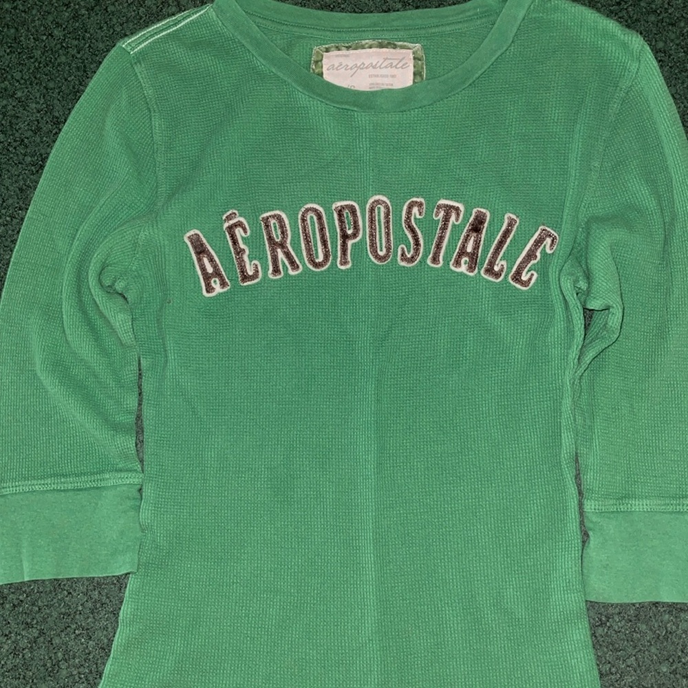 Aeropostale 3/4 Sleeve Waffle Tee Size L
